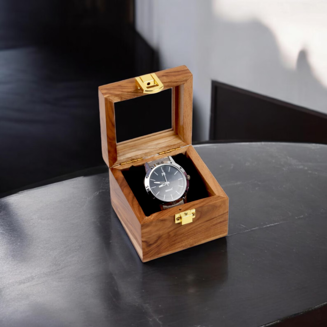 Wooden Watch Box with Single-Slot